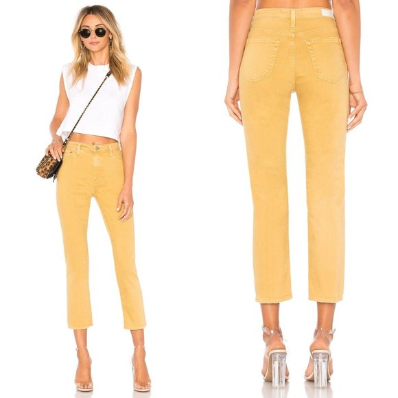 ag the isabelle high waist crop straight leg jeans